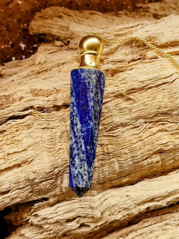 Magnifique pendule pointe avec témoin en lapis-lazuli