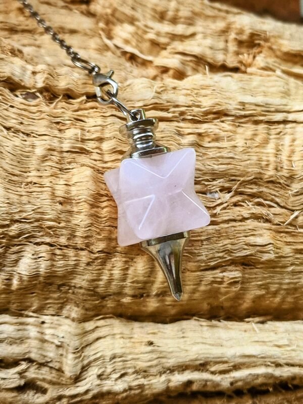 Pendule Merkaba quartz-rose
