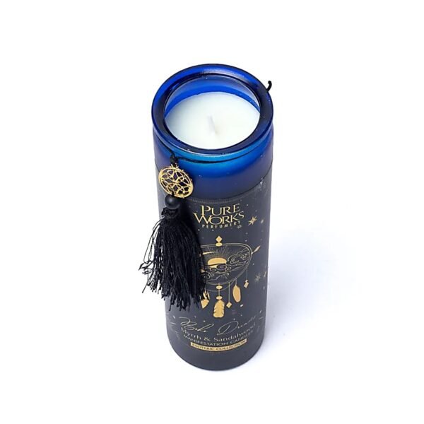 Bougie d'intention Boho Dreams en verre avec pompon - Image 2