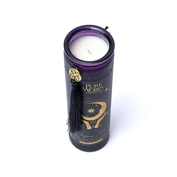 Bougie d'intention Purifying Moon en verre avec pompon - Image 2