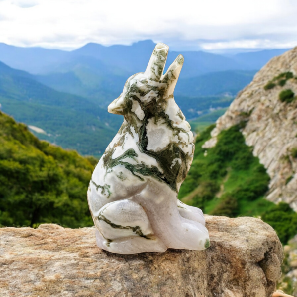 Magnifique loup en agate mousse – Image 2