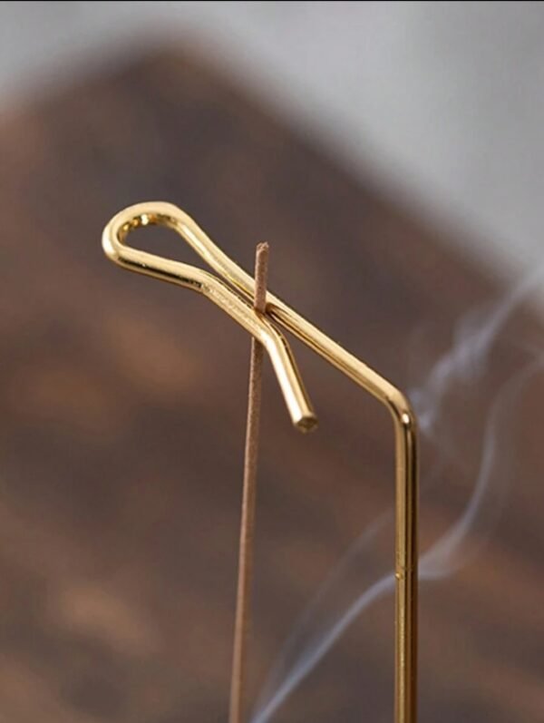 Porte encens suspendu en bois et métal - Image 2