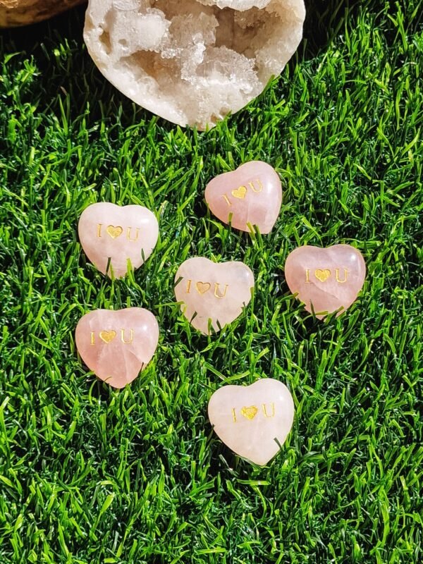 Petit cœur Quartz rose à offrir "I love you" - Image 2