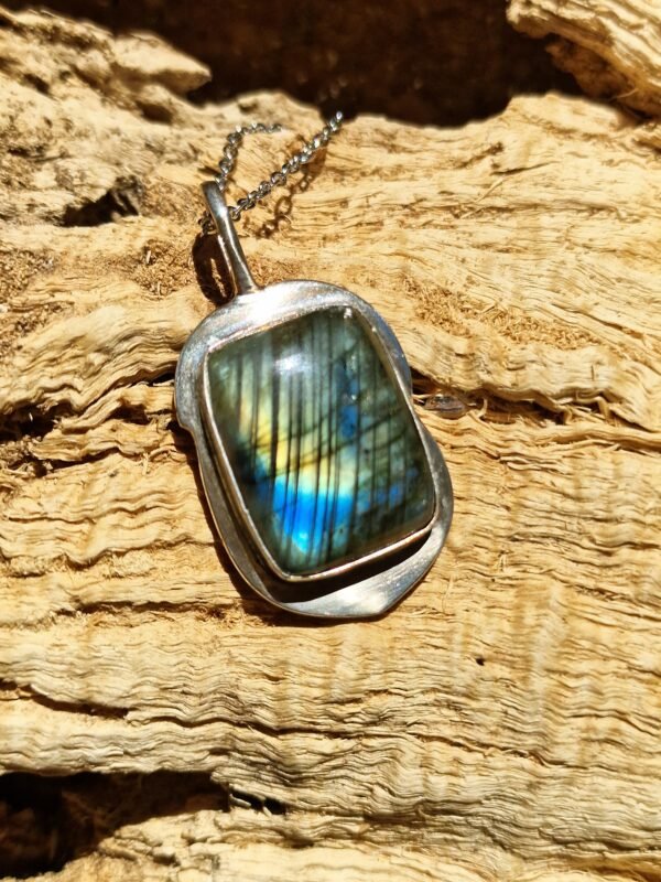 Collier pendentif labradorite en argent 925 - Image 2