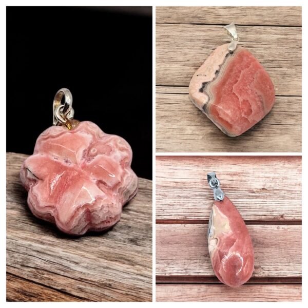 Collier pendentif en Rhodocrosite