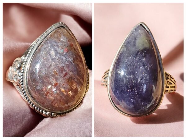 Bague en argent 925 réglable et pierre Iolite