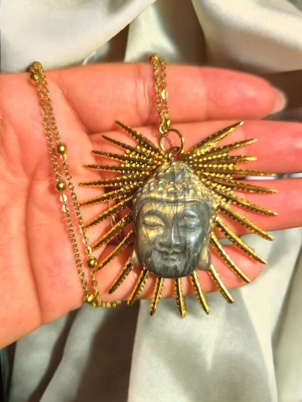 colliers sautoir Bouddha labradorite – Image 2